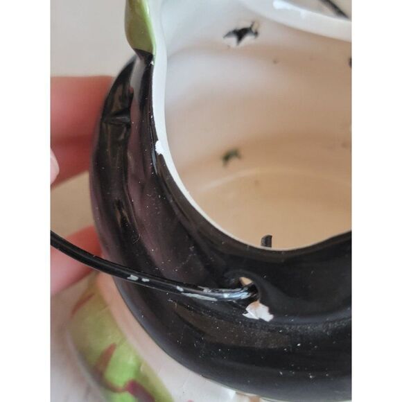 Snowman face tea light candle holder green bow star Xmas figure - Picture 11 of 11